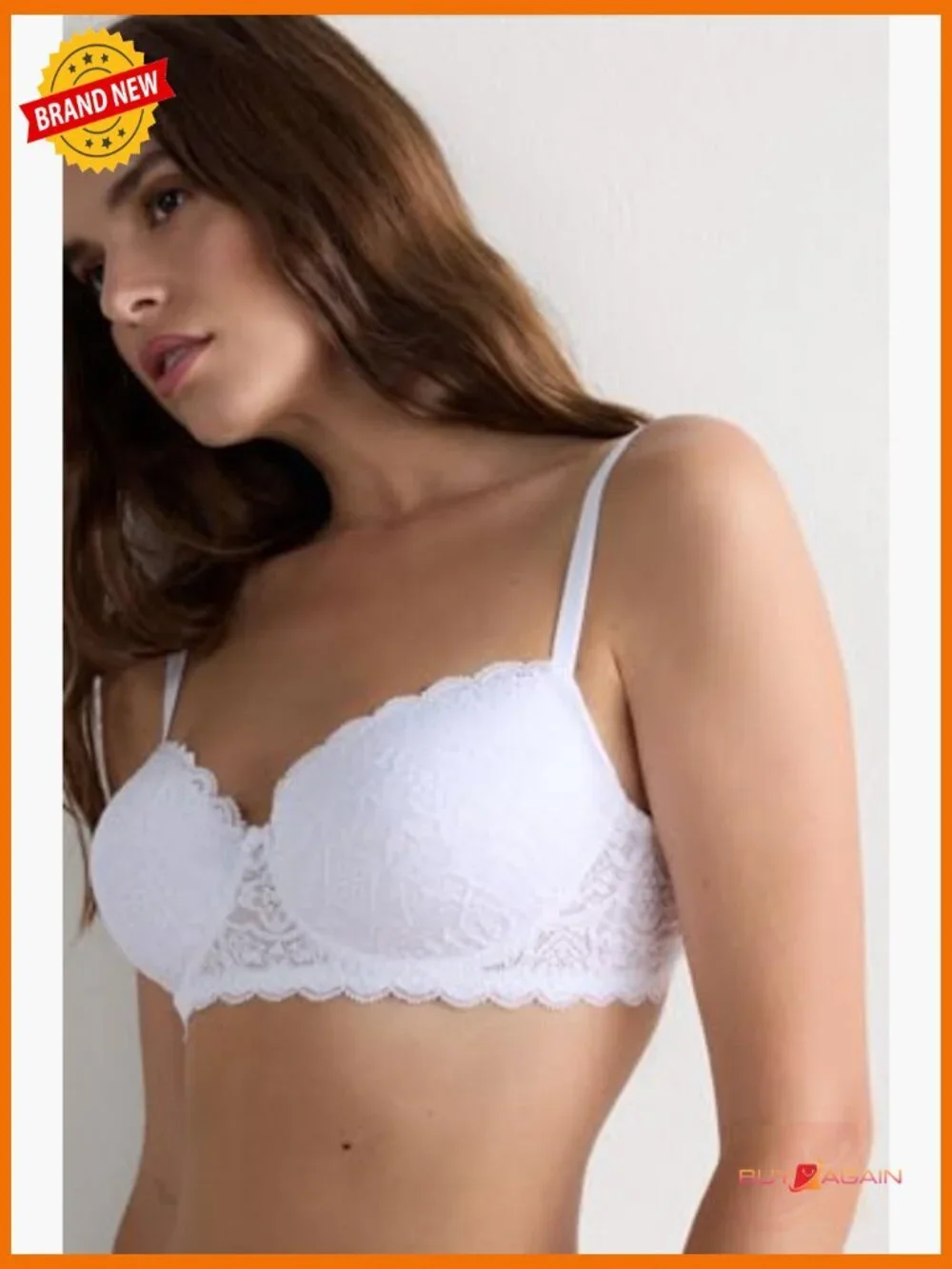 Balconette Bra, Soft Stretch Lace, Lightly Padded Cups, High Support